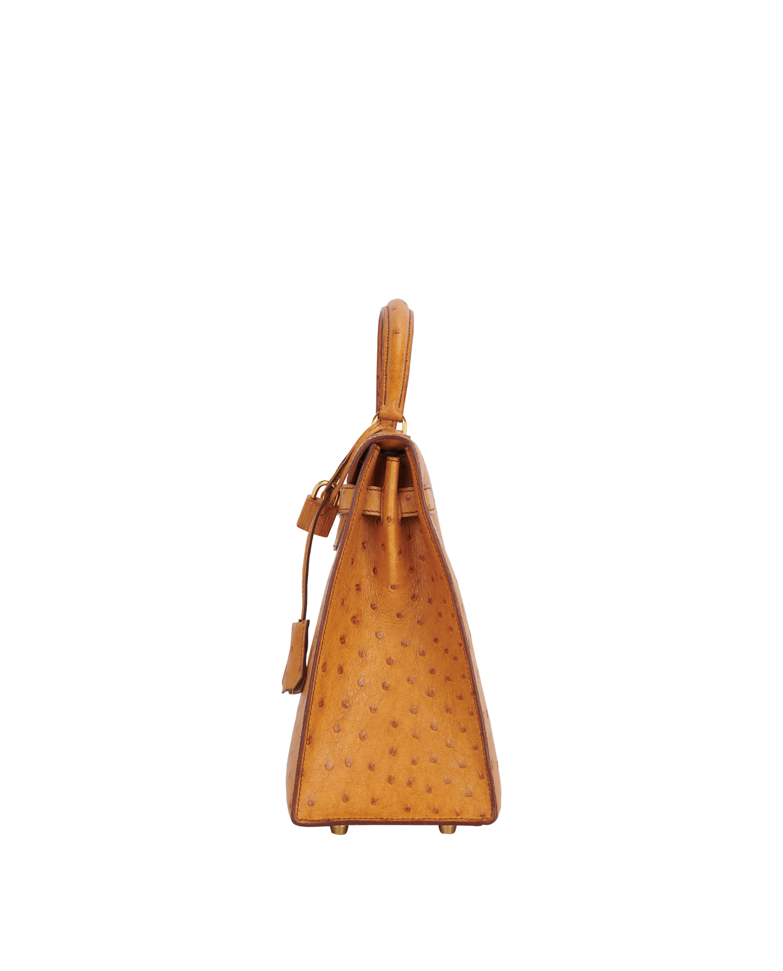 Kelly 32 in Ostrich Cognac, &pound;15,000, Handbags, Tan, Ostrich, Bottom view
